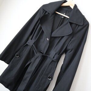 London Fog Single-Breasted Hooded Belted Trench Coat | S